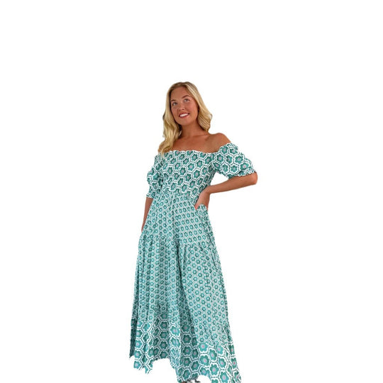 Damen Maxikleid mit charmanten Rüschendetails R&B