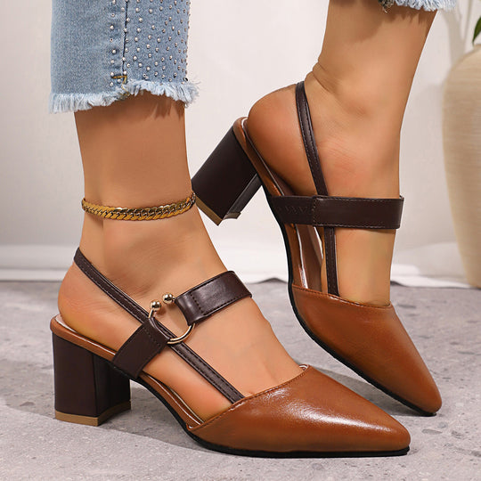 Damen Slingback Heels mit transparentem Design und elegantem Blockabsatz R&B