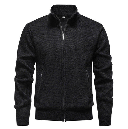 Herren Strickjacke mit modernem Zipper und seitlichen Reißverschlusstaschen R&B