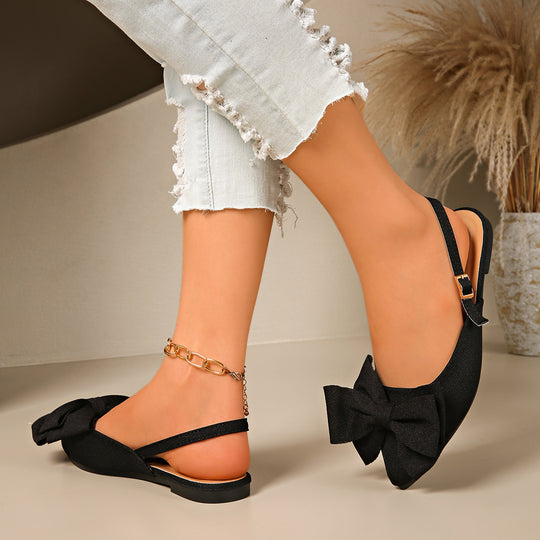 Damen Slingback-Pantoletten mit elegantem Schleifen-Design und praktischem Riemen R&B