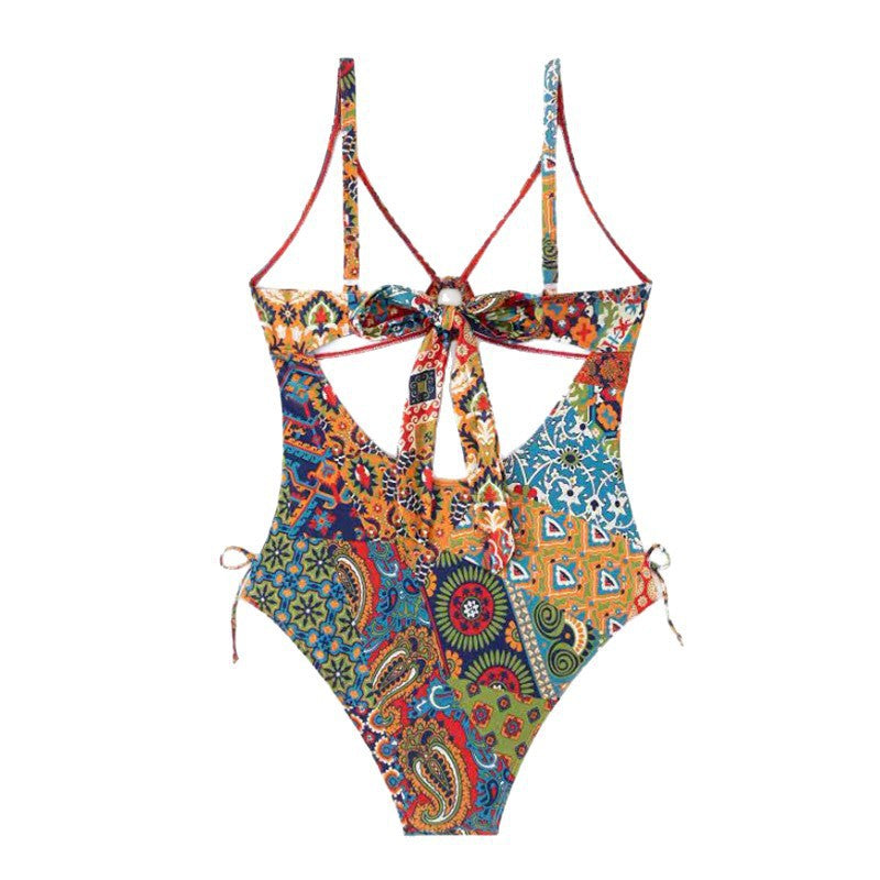 Damen Einteiler Badeanzug mit verspieltem Floral-Muster