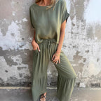 Damen lässiges Jumpsuit mit elegantem Schnitt und weitem Bein R&B
