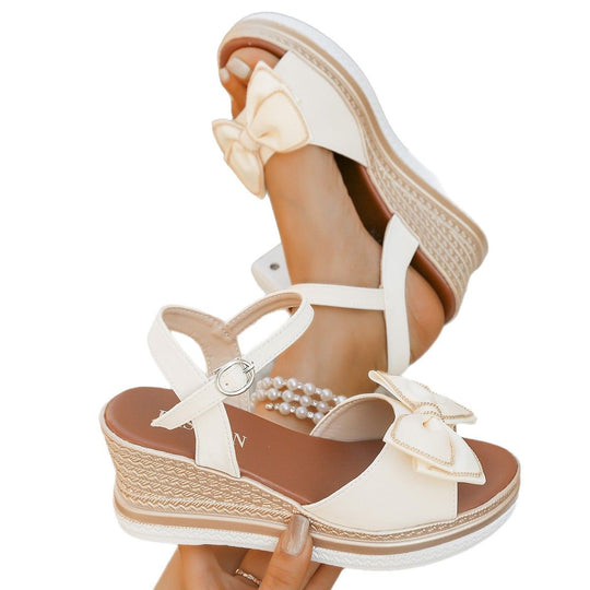 Damen Wedge-Sandalen mit elegantem Schleifen-Design R&B