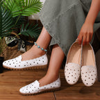 Damen Bequeme Slip-On Ballerinas mit floralem Cut-Out-Design R&B