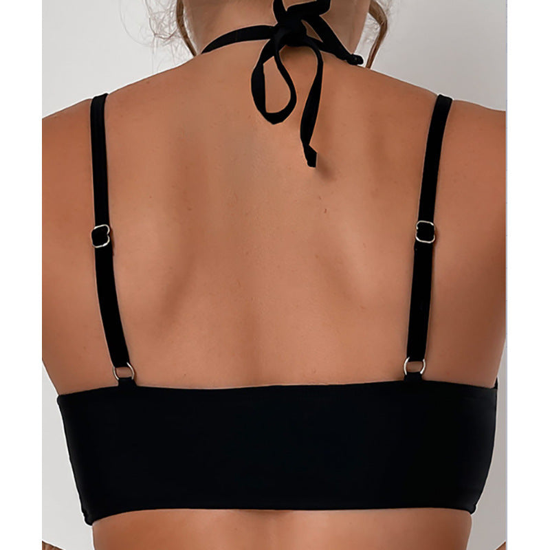 Damen Sportlicher Bikinioberteil mit raffiniertem Schnitt und transparentem Detail R&B