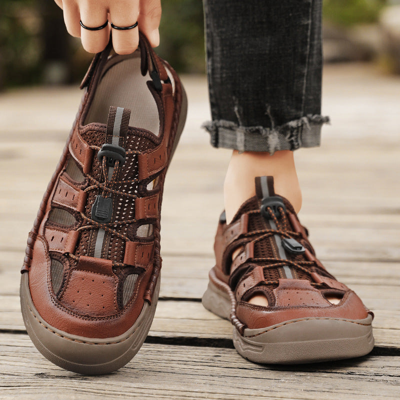 Herren Bequeme Outdoor-Sandalen mit verstellbarem Riemensystem und rutschfester Sohle R&B