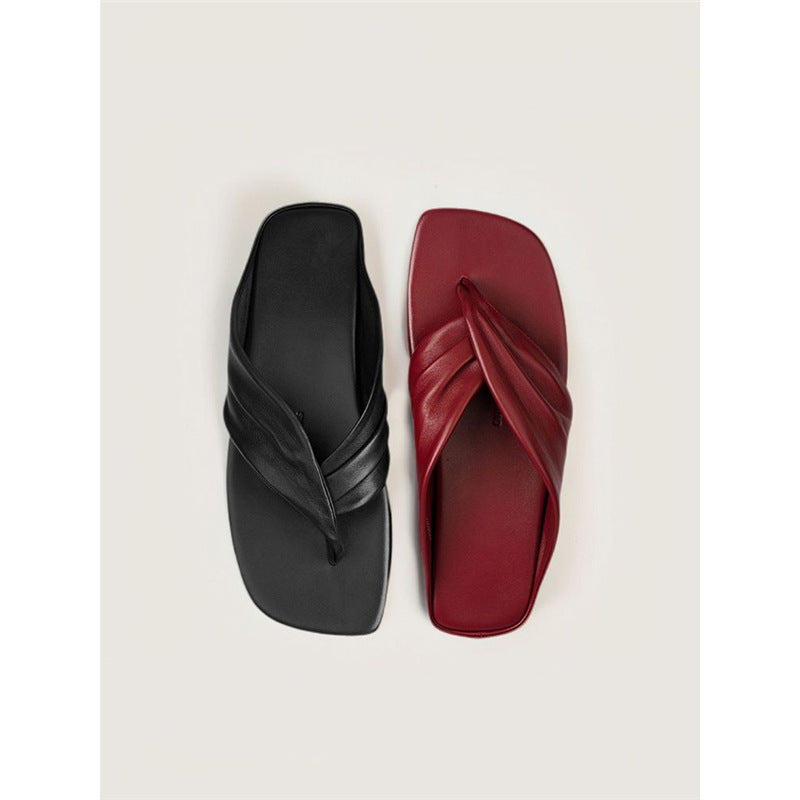 Damen elegante Zehentrenner-Sandalen mit raffiniertem Knotendesign R&B