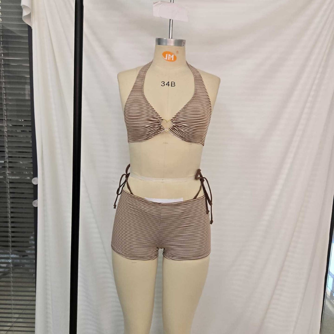 Damen Trendiger Bikini mit asymmetrischen Schnürungen R&B