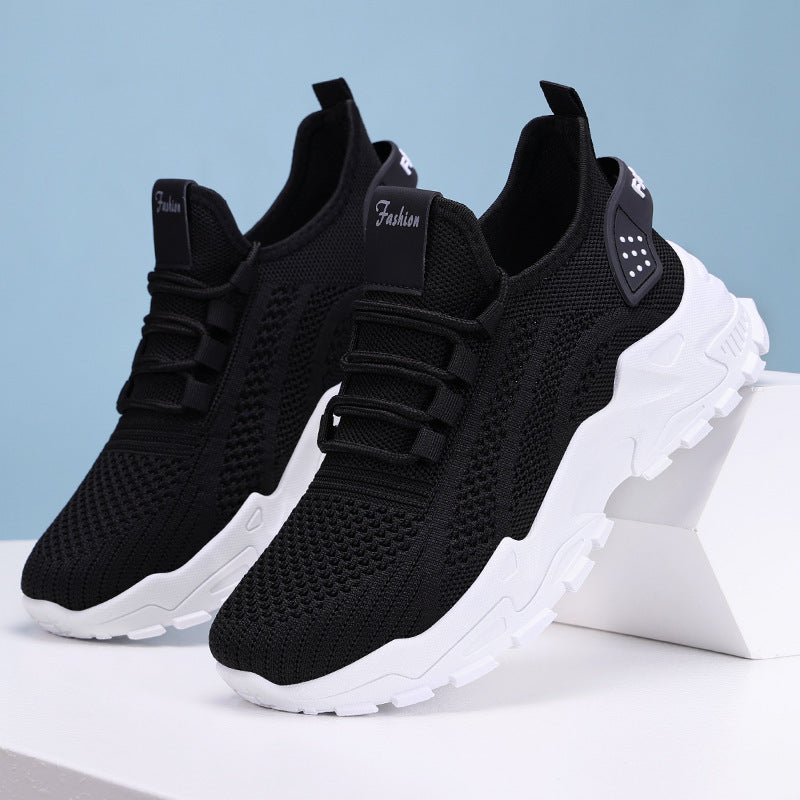 Damen Atmungsaktive Fitness Sneakers mit flexiblem Strickoberteil und rutschfester Sohle R&B