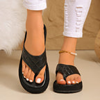 Damen Komfortable Zehentrenner-Sandalen mit geflochtenem Riemen und bequemer Sohle R&B