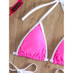 Damen Triangel-Bikini mit verspielten Schnürdetails und modischem Charm R&B