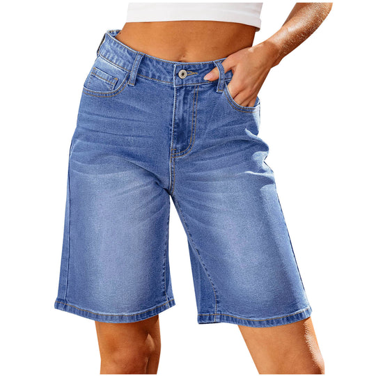 Damen Denim-Shorts mit lässigem Schnitt und lässigen Details R&B