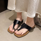 Damen elegante Zehentrenner mit modischem Blockabsatz