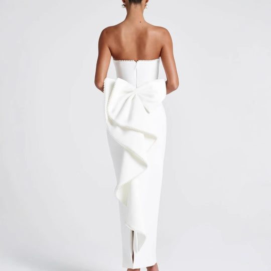 Damen Strapless Maxikleid mit raffinierter Silhouette und eleganten Details R&B