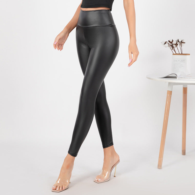 Damen Hochglänzende Leggings mit hohem Bund und formendem Schnitt