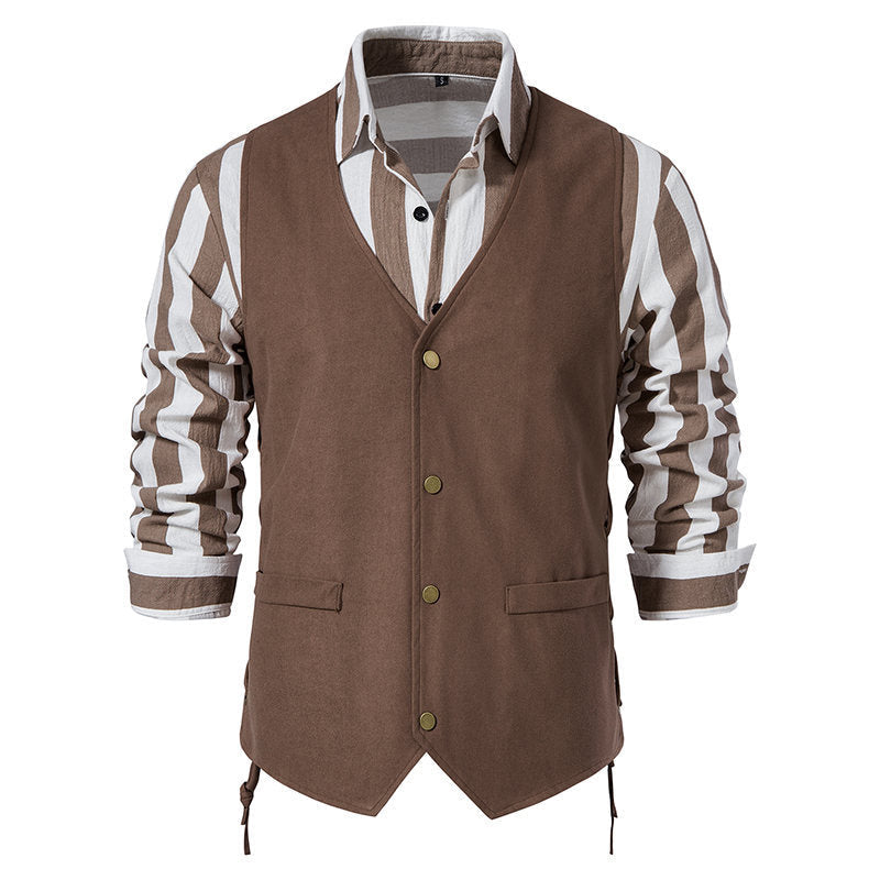 Herren elegante Weste mit feinem Stoff und praktischen Taschen