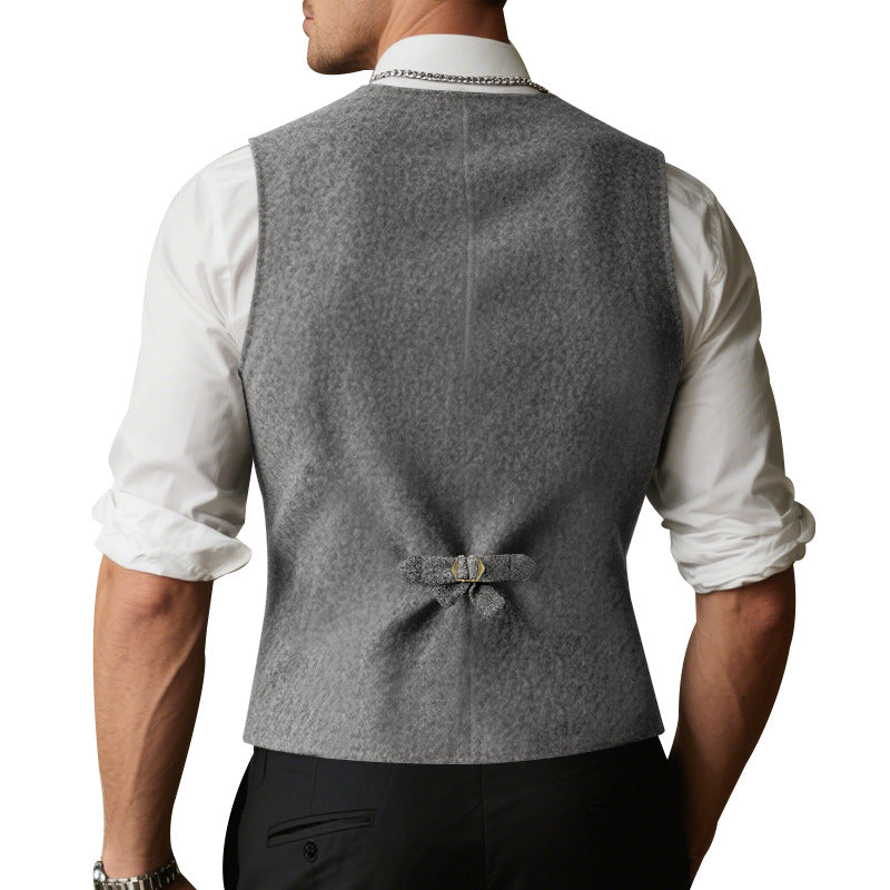 Herren elegante Weste mit praktischen Taschen und modischen Knopfdetails R&B