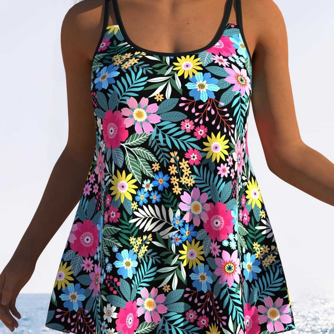 Damen Tankini mit verspieltem Streifenmuster und originellem Schnitt R&B