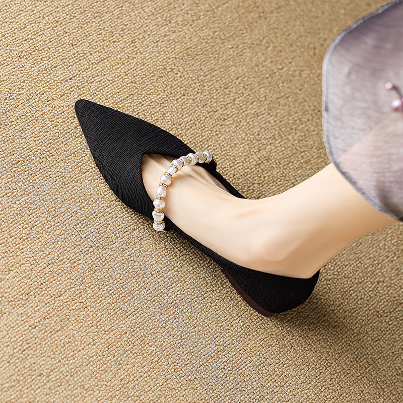 Damen Ballerinas mit modischer Perlen-Schnalle