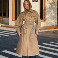 Damen wasserabweisender Trenchcoat mit Taillengürtel R&B