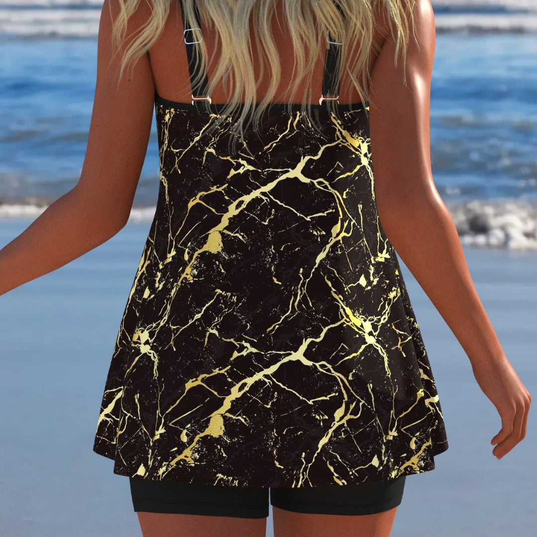 Damen Schwimmanzug mit modischem A-Linien-Schnitt und floralem Design R&B