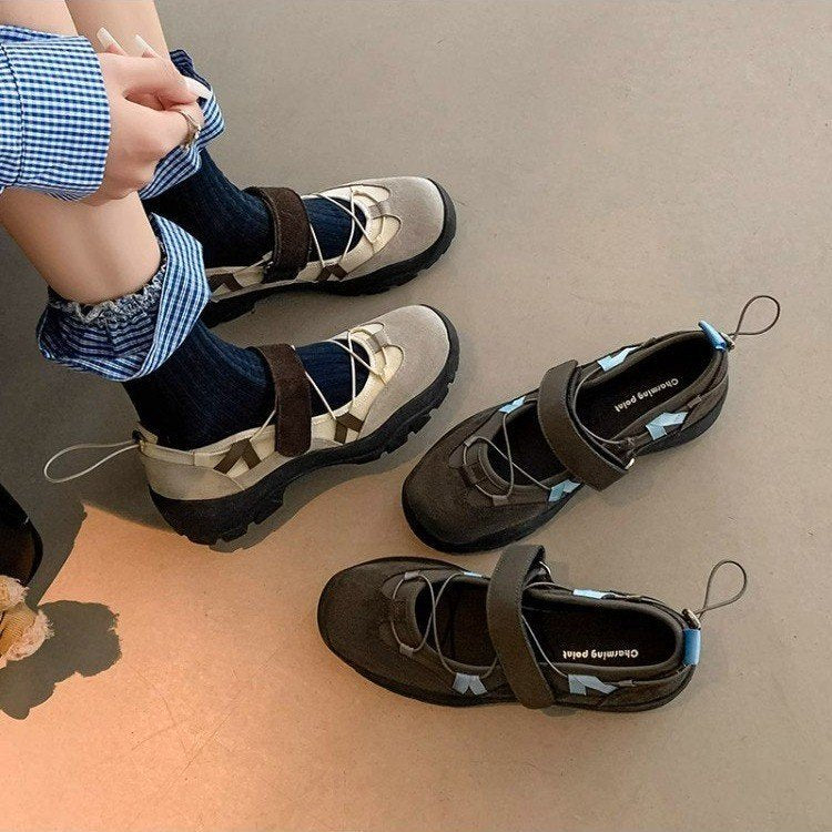 Damen Sportliche Ballerinas mit verstellbarem Riemen und rutschfester Sohle R&B