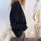 Damen Lässiger Oversize-Blazer mit praktischen Taschen und Knopfverschluss R&B