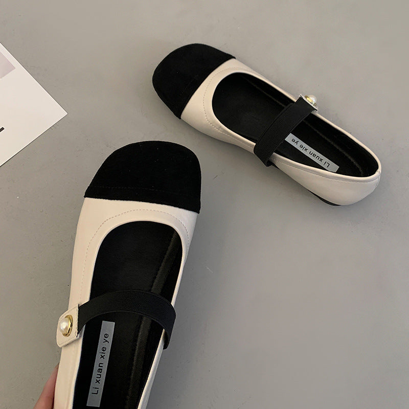 Damen Ballerinas mit elegantem Riemchen und modischer Perlenverzierung R&B