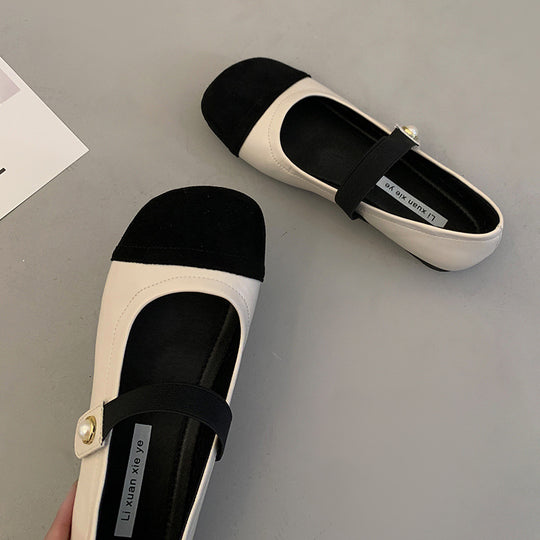 Damen Ballerinas mit elegantem Riemchen und modischer Perlenverzierung R&B