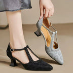 Damen Elegante Slingback-Pumps mit geflochtenem Riemen und modischem Blockabsatz