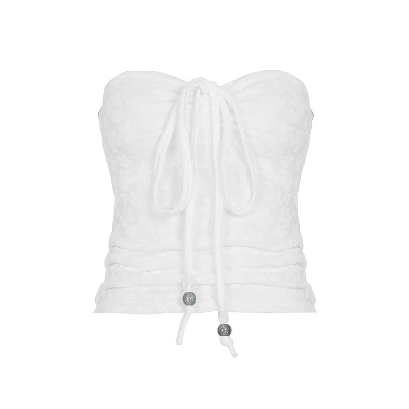 Damen Bandeau-Oberteil mit floralem Muster und geflochtenem Detail R&B