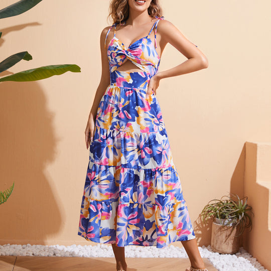 Damen Maxikleid mit Rüschen und verspieltem Schnitt R&B