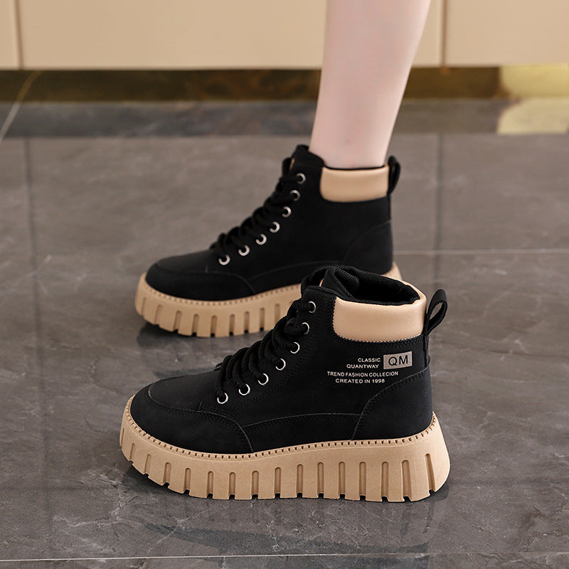 Damen High-Top Sneakers mit dicker Gummisohle und trendigem Obermaterial R&B