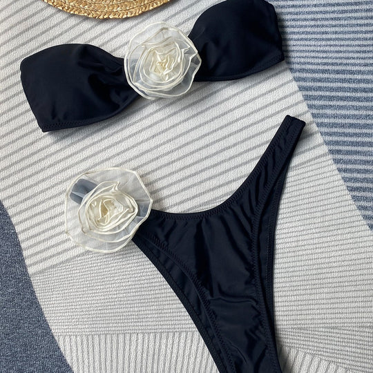 Damen Bandeau-Bikini mit zauberhaftem Blumendekor R&B