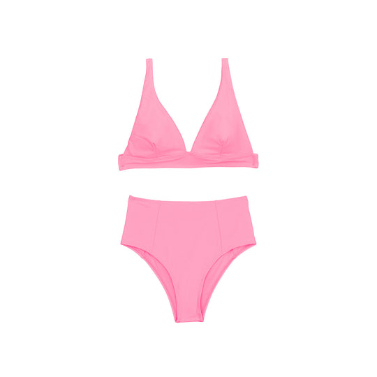 Damen Hochgeschnittener Bikini mit tiefem V-Ausschnitt R&B