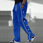Herren Sportliche Lockere Jogginghose mit Druckknöpfen R&B