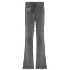 Damen-Sweatpants im lässigen Flared-Design mit trendigen Stickereien R&B