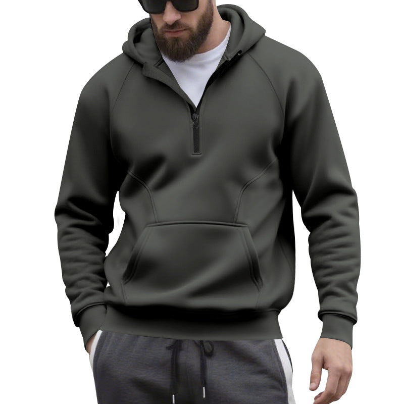 Herren Kapuzensweater mit Reißverschluss und praktischer Kängurutasche R&B
