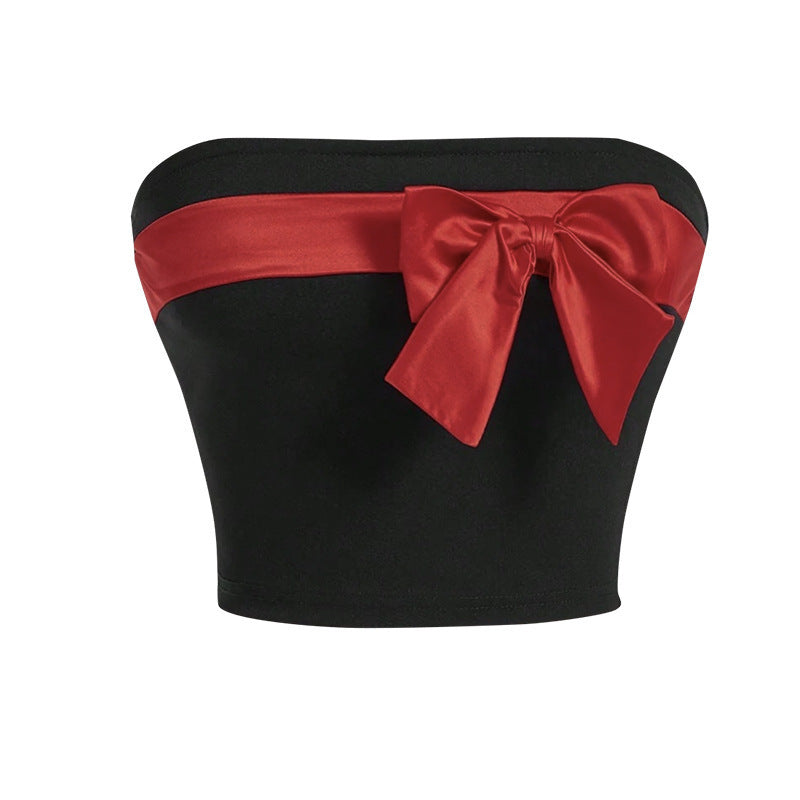 Damen bandeau Oberteil mit elegantem Schleifenakzent R&B