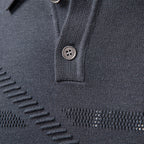 Herren Langarm Poloshirt mit modernem Strukturdesign