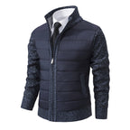 Herren gesteppte Hybridjacke mit modernem Kragen und elastischen Bündchen R&B