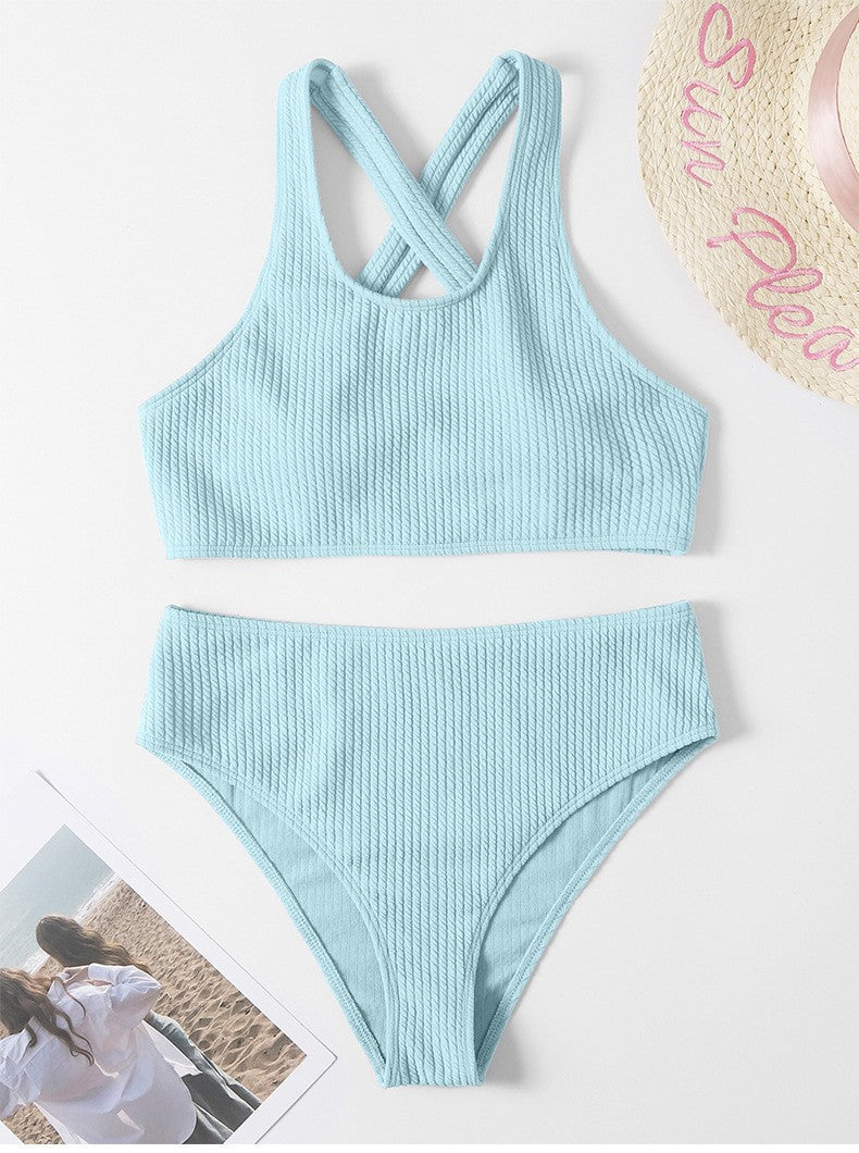 Damen Hoch tailliertes Bikini-Set mit komfortablem und schickem Design R&B