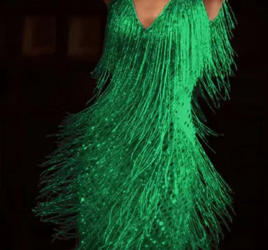 R&B | Rüschenquast V-Ausschnitt Ärmelloses Minikleid