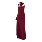 Damen Elegantes Maxikleid mit tiefem Schlitz und tailliertem Oberteil R&B