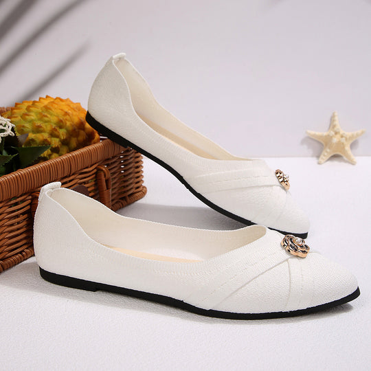 Damen Fashionable Ballerinas mit elegantem Blütenapplikation R&B