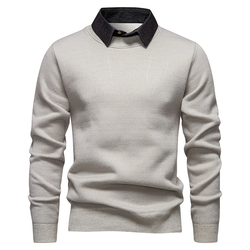 Herren modischer Pullover mit modernem Kragen und hochwertigem Material R&B