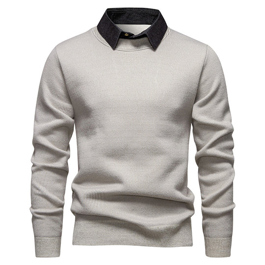 Herren modischer Pullover mit modernem Kragen und hochwertigem Material R&B