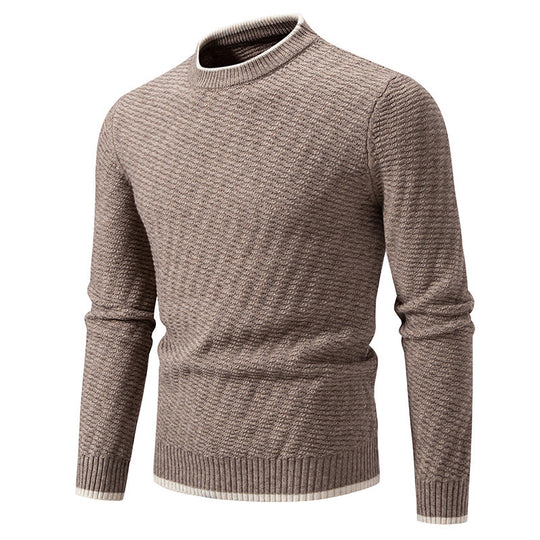 Herren strukturierter Pullover mit hochabschließendem Kragen R&B