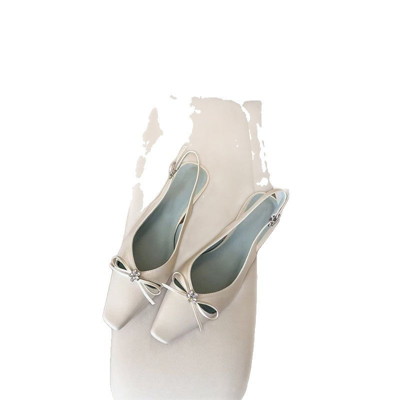 Damen Slingback Pumps mit schimmerndem Obermaterial und zarter Schleifenapplikation R&B