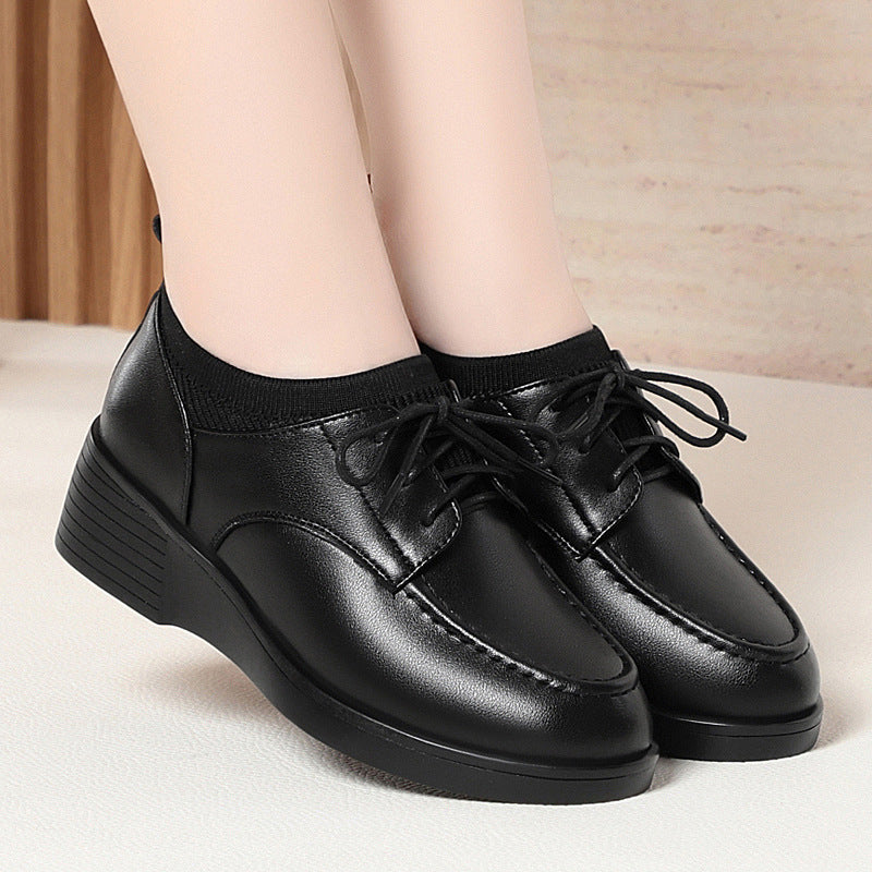 Damen Komfortable Schnürschuhe mit elegantem Blockabsatz und atmungsaktiver Oberflächenstruktur R&B